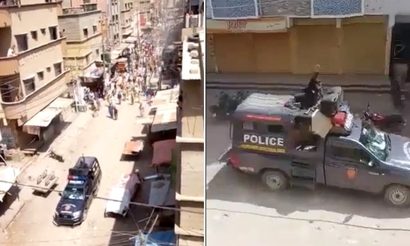 کراچی: نماز جمعہ کے اجتماع سے روکنے پر ‘شہریوں کا پولیس پر حملہ’