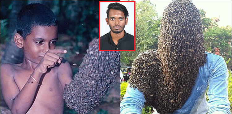 ’’کیڑے بہترین دوست‘‘ نوجوان نے چہرہ 60 ہزار شہد کی مکھیوں سے ڈھانپ لیا